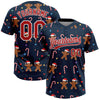 Maxcorners Custom Navy Red-White Christmas 3D Pattern Design Two-Button Unisex Softball Jersey LM2605