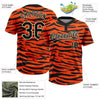 Maxcorners Custom Orange Black-Cream Tiger Print 3D Pattern Design Two-Button Unisex Softball Jersey LM2605