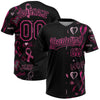 Maxcorners Custom Black Pink Pink Ribbon Breast Cancer Awareness Month Women Health Care Support Two-Button Unisex Softball Jersey LM2605