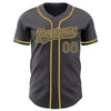 Maxcorners Custom Steel Gray Old Gold Authentic Baseball Jersey LM2605