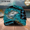 Maxcorners Aqua Lightning Splash Custom Name Fishing Cap