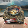 Maxcorners American Flag Fishing Sunrise Farm Scene Camo Custom Name 3D Cap (12 Breeds)