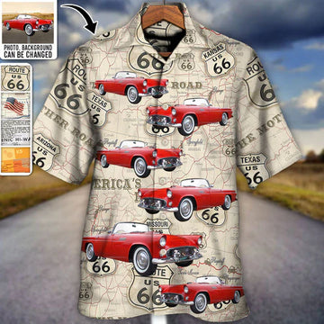 Route 66 Car Racing Love Road Custom Photo - Hawaiian Shirt - Personalized Photo Gifts, Idea Gift for Men Summer (3)