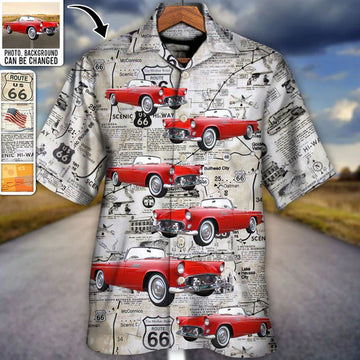 Route 66 Car Racing Love Road Custom Photo - Hawaiian Shirt - Personalized Photo Gifts, Idea Gift for Men Summer (2)
