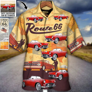 Route 66 Car Racing Love Road Custom Photo - Hawaiian Shirt - Personalized Photo Gifts, Idea Gift for Men Summer (4)