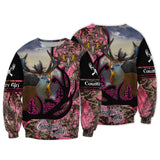 Maxcorners Deer Hunting Country Girl Pink Style Shirt 3D All Over Printed Clothes