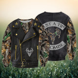 Maxcorners Hunting Just A Tip Black Leather Pattern Shirt 3D All Over Printed Clothes