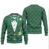 Maxcorners St Patrick's Day Green Shamrock Suit Whiskey Golf Print Golf Shirt, Polo Shirts For Men, Golf Shirts For Men