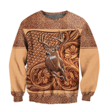 Max Corner Deer Hunting Leather Flower Pattern 3D All Over Printed Shirts Gift For Hunter