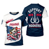 Maxcorners Support Your Local Hookers - Patriotic Fishing Shirt, Fishing UPF Shirts, Funny Fishing Shirt