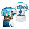Maxcorners Personalized Old Man Fishing Shirt, Funny Fishing Rod Gift For Dad, Fishing UPF Shirts, Funny Fishing Shirt