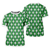 Maxcorners St Patrick's Day Shamrock Argyle Pattern Green And White Argyle Golf Shirt, Polo Shirts For Men, Golf Shirts For Men