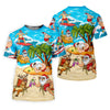 Maxcorners Funny Santa Beach Party Women's Golf Shirt, Christmas Golf Shirt, Women’s Golf Apparel LM1507