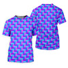 Maxcorners Purple Blue Gradient Checkered Pattern Golf Shirt, Ladies Golf Shirts, Women’s Golf Apparel, Printed Golf Shirt LM1507