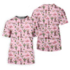 Maxcorners Pink Western Boots Roses Cactus Pattern Hawaiian Golf Shirt, Printed Golf Shirt, Women’s Golf Apparel LM1507