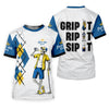 Maxcorners Blue Yellow Skeleton Golfer Beer Polo Shirt, Women’s Golf Apparel, Golf Shirts For Women LM1507