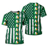 Maxcorners Irish Shamrock Vertical Stripes St Patrick's Day Golf Shirt, Polo Shirts For Men, Golf Shirts For Men