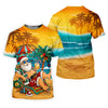 Maxcorners Beach Chair Santa Christmas Golf Shirt, Women's Golf Tops, Hawaiian Golf Shirt, Golf Shirts For Women LM1507