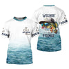 Maxcorners Wishin' I Was Fishin' Shirt, Personalized Bad Bass Fishing Shirt For Men, Fishing UPF Shirts