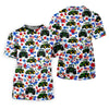 Maxcorners American Tractor Golf Shirt, Patriotic Wildflower Country Farm Pattern, Golf Shirt For Women LM1507