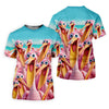 Maxcorners Funny Pink Pelican Beach Crowd Golf Shirt, Women's Golf Shirt, Hawaiian Golf Shirt, Golf Polo For Women LM1507