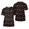 Maxcorners Electric Guitar Pattern Black Golf Shirt, Women’s Golf Polo, Golf Shirts For Women, Printed Golf Shirt LM1507