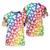 Maxcorners Rainbow Shamrock St Patrick's Day Golf Shirt, Women's Golf Tops, Ladies Golf Polos, Golf Shirt For Women