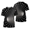 Maxcorners 3D Vortex Golf Shirt, Black White Optical Illusion Tunnel Pattern, Golf Shirt For Women LM1507