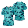 Maxcorners Turquoise Palm Tree Tropical Golf Shirt, Women's Golf Shirt, Golf Polo For Women, Golf Shirts For Women LM1507
