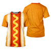 Maxcorners Hot Dog Suit Golf Shirt, Humorous Food Lover Pattern, Golf Shirt For Women LM1507