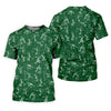 Maxcorners Stick Figure Golf Pose Shamrock Golf Shirt, St Patrick's Day Golf Tops For Men, Polo Shirts For Men