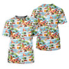 Maxcorners Surfing Santa Tropical Christmas Golf Shirt, Beach Reindeer Holiday Polo, Women's Golf Tops, Printed Golf Shirt LM1507