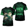 Maxcorners I Like Fishing And Maybe 3 People Shirt, Personalized Bass Fishing Long Sleeve For Men