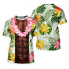 Maxcorners Dark Skin Tropical Muscle Chest Hawaiian Golf Polo Shirt, Ladies Golf Shirts, Golf Polo For Women LM1507