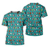 Maxcorners Teal Custom Photo Golf Icons Polo Shirt, Golf Tops For Women, Printed Golf Shirt LM1507