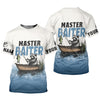 Maxcorners Master Baiter Shirt, Personalized Funny Raccoon Fishing Long Sleeve For Men, Fishing UPF Shirts