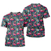 Maxcorners Pink Flamingo Tropical Floral Golf Polo Shirt, Golf Shirts For Women, Women's Golf Apparel LM1507