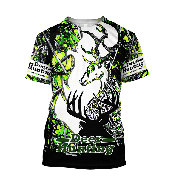 Max Corner Light Green Deer Hunting 3D Custom All Over Printed Shirts Gift For Hunter