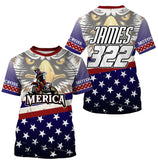 American Eagle Motocross Jersey UPF30+ Personalized Patriotic MX Off-Road Adult&Kid Dirt Bike Jersey