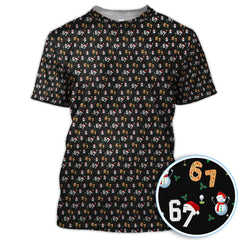 Maxcorners Festive 67 Christmas Pattern Polos, Holiday Golf Shirt For Golfer, Funny Golf Gift For Men