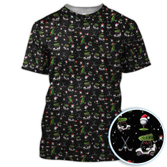 Maxcorners Christmas Pattern Golf Shirt, Xmas Golf Shirt For Golfer, Funny Golf Shirt For Men