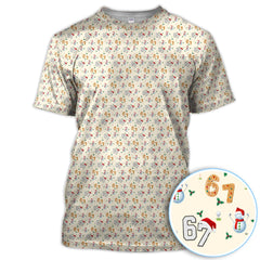 Maxcorners Festive 67 Christmas Pattern Polos, Holiday Golf Shirt For Golfer, Funny Golf Gift For Men