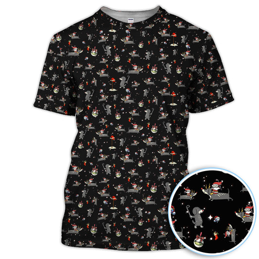 Maxcorners Christmas Dachshund Golf Polos, Funny Dog Pattern Shirt, Xmas Gift for Golf Lovers
