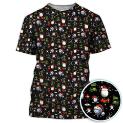 Maxcorners Funny Christmas Golf Shirt, Pattern Golf Polos For Men, Xmas Golf Shirt For Golfers