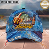 Maxcorners Fishing Funny Beer Lover Personalized Name 3D Cap (12 Fish Species)