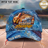 Maxcorners Fishing Funny Beer Lover Personalized Name 3D Cap (12 Fish Species)