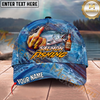 Maxcorners Fishing Funny Beer Lover Personalized Name 3D Cap (12 Fish Species)