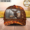 Maxcorners Hunting Whitetail Orange Camo Personalized Name Unisex 3D Cap