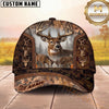 Maxcorners Deer Hunting Whitetail Bucks Woodland Camo Personalized Name Unisex 3D Cap