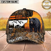 Maxcorners Deer Hunting Buck Sunset Woodland Camo Personalized Name Unisex 3D Cap
